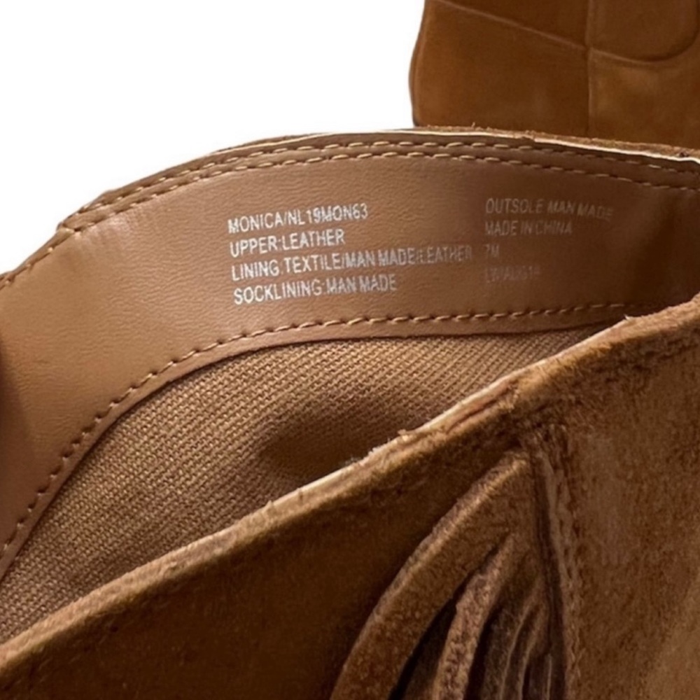 Nanette Lepore Western Boots Cognac Monica Suede Fringe Size 7 - Picture 7 of 11